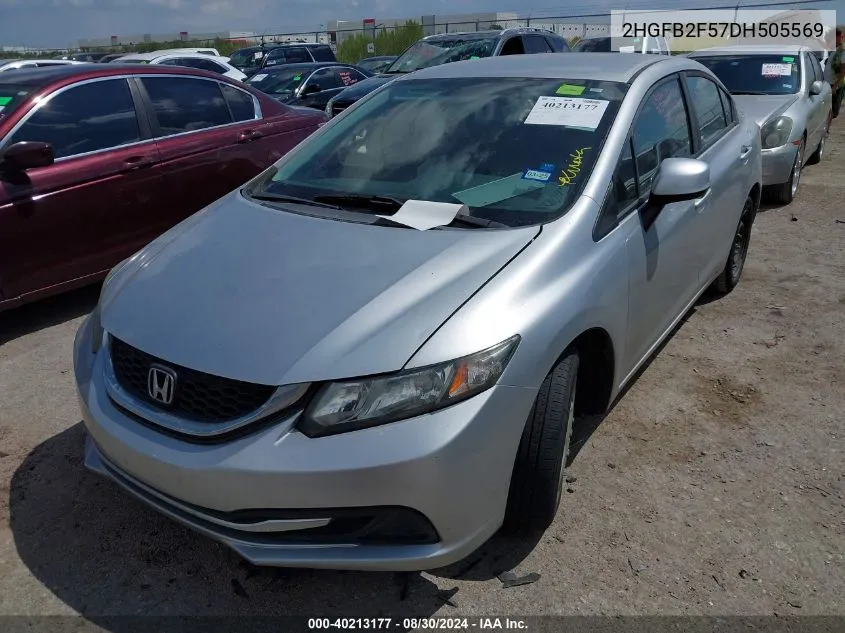 2HGFB2F57DH505569 2013 Honda Civic Lx