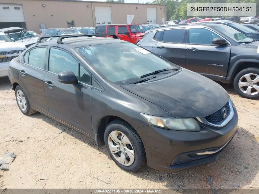 2013 Honda Civic Lx VIN: 2HGFB2F50DH504151 Lot: 40227195