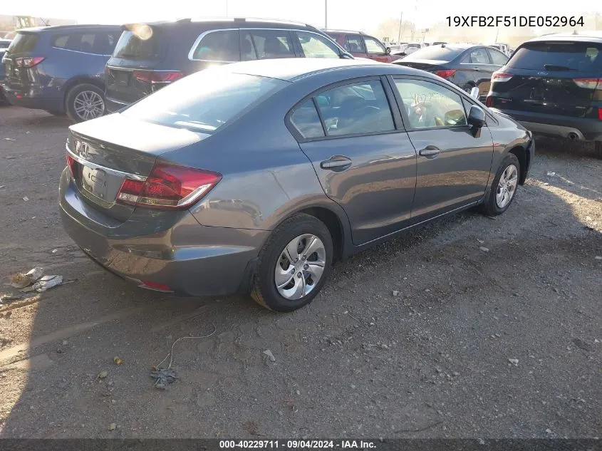 2013 Honda Civic Lx VIN: 19XFB2F51DE052964 Lot: 40229711