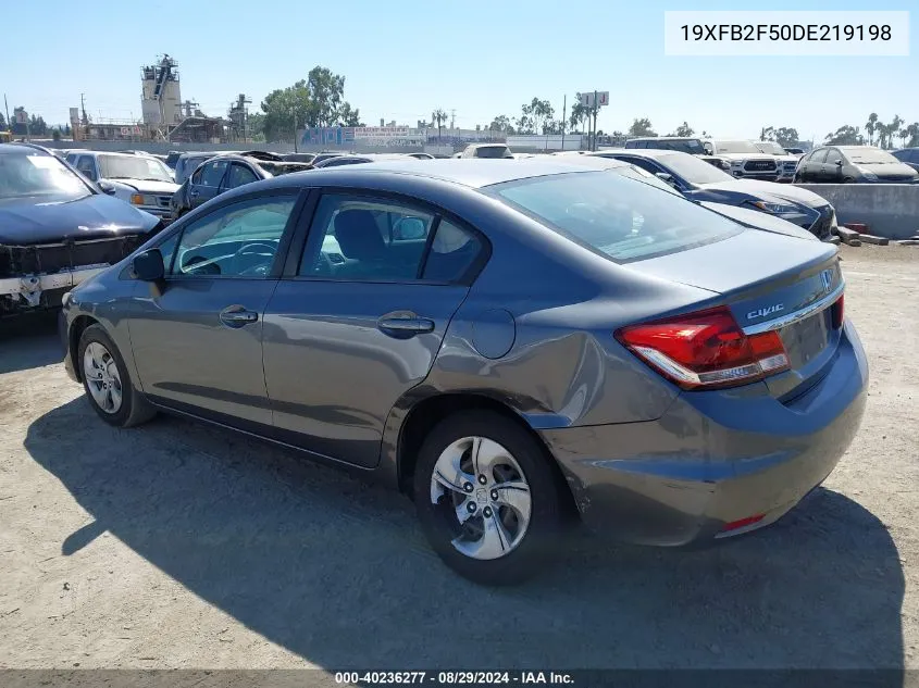 2013 Honda Civic Lx VIN: 19XFB2F50DE219198 Lot: 40236277