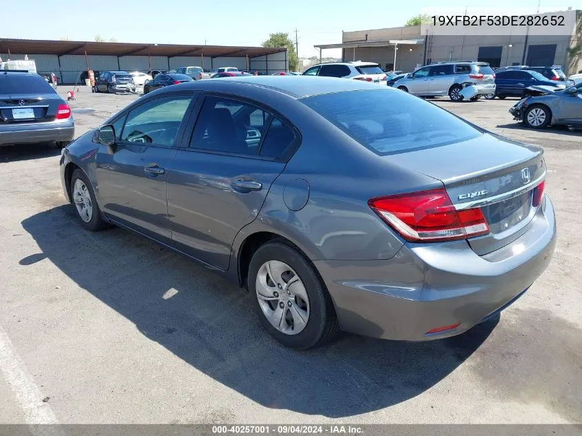 2013 Honda Civic Lx VIN: 19XFB2F53DE282652 Lot: 40257001