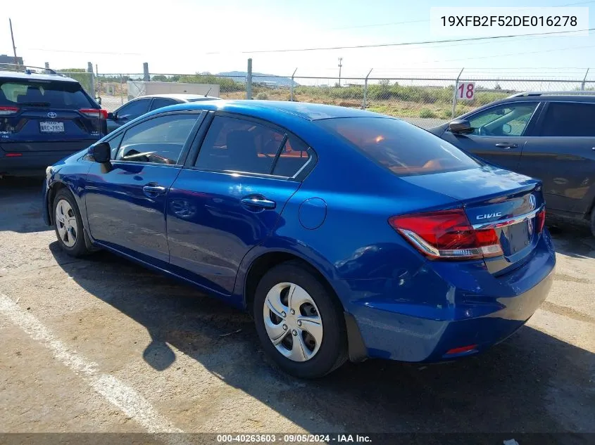 19XFB2F52DE016278 2013 Honda Civic Lx