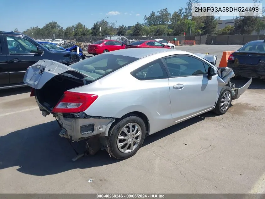 2013 Honda Civic Lx VIN: 2HGFG3A58DH524498 Lot: 40268246