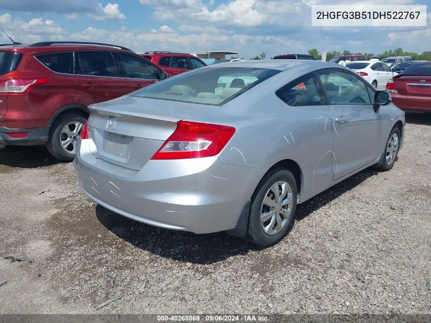 2013 Honda Civic Lx VIN: 2HGFG3B51DH522767 Lot: 40268869