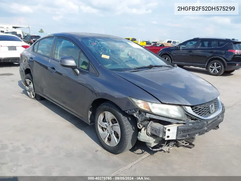 2HGFB2F52DH575299 2013 Honda Civic Lx