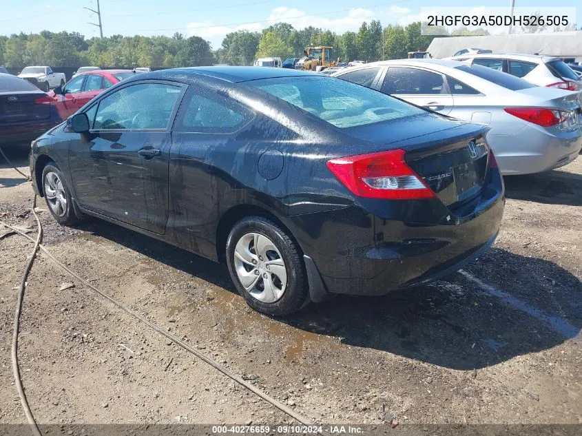 2013 Honda Civic Lx VIN: 2HGFG3A50DH526505 Lot: 40276659