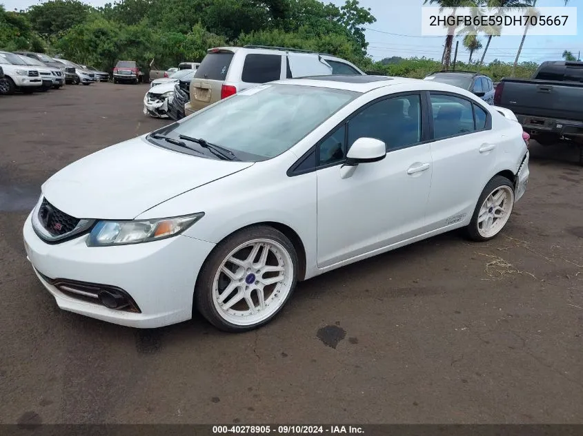 2013 Honda Civic Si VIN: 2HGFB6E59DH705667 Lot: 40278905