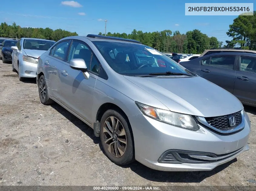 2013 Honda Civic Ex VIN: 2HGFB2F8XDH553416 Lot: 40280600