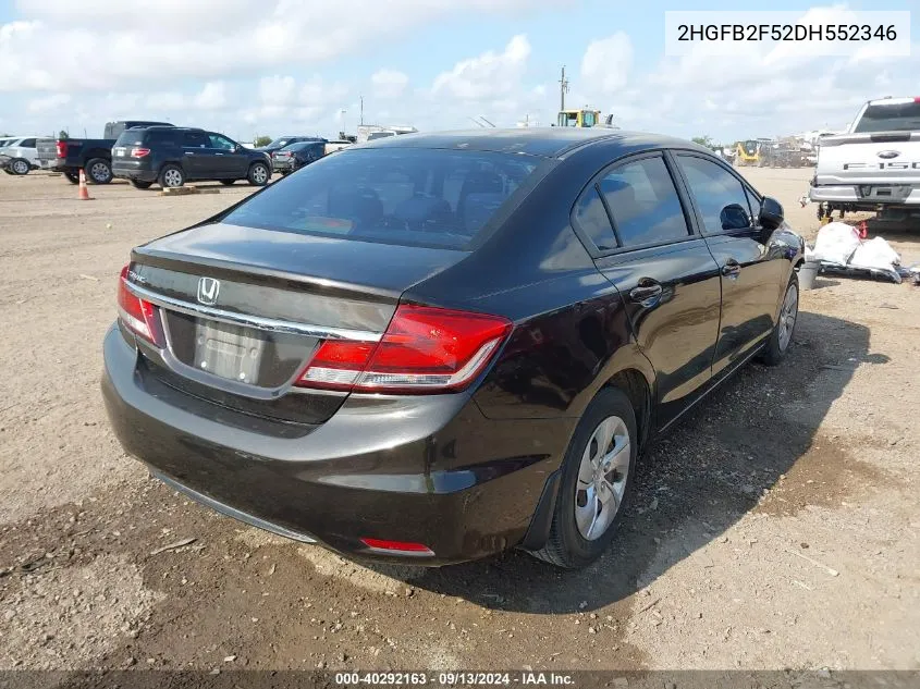 2HGFB2F52DH552346 2013 Honda Civic Lx