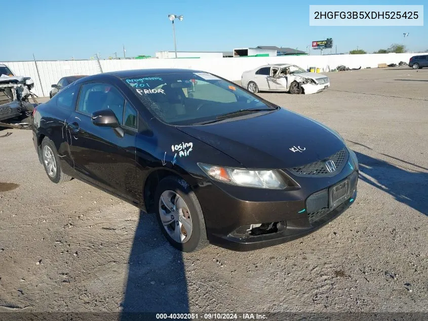 2HGFG3B5XDH525425 2013 Honda Civic Lx