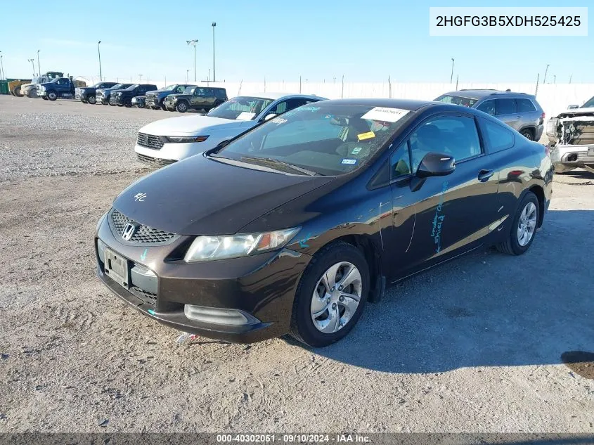 2013 Honda Civic Lx VIN: 2HGFG3B5XDH525425 Lot: 40302051