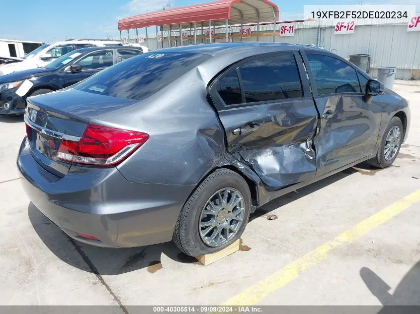 2013 Honda Civic Lx VIN: 19XFB2F52DE020234 Lot: 40305514