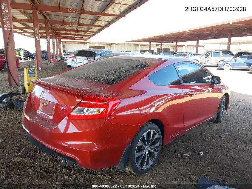 2013 Honda Civic Si VIN: 2HGFG4A57DH703928 Lot: 40306622