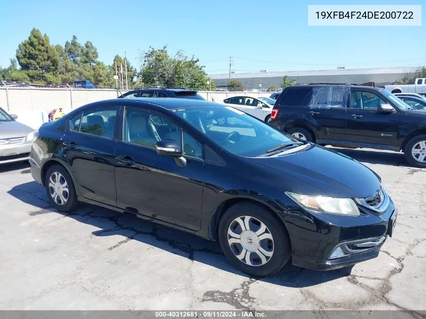 19XFB4F24DE200722 2013 Honda Civic Hybrid