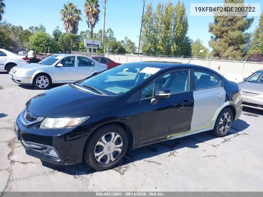 19XFB4F24DE200722 2013 Honda Civic Hybrid