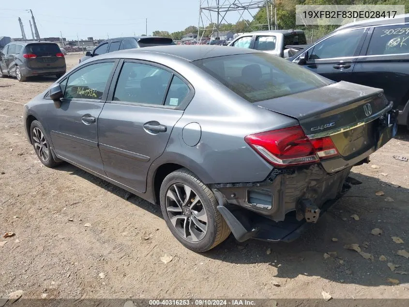 19XFB2F83DE028417 2013 Honda Civic Ex