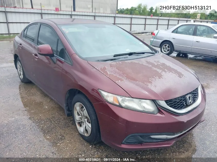 2HGFB2F53DH513121 2013 Honda Civic Sdn Lx