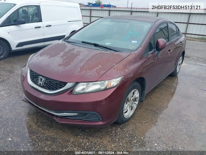 2HGFB2F53DH513121 2013 Honda Civic Sdn Lx