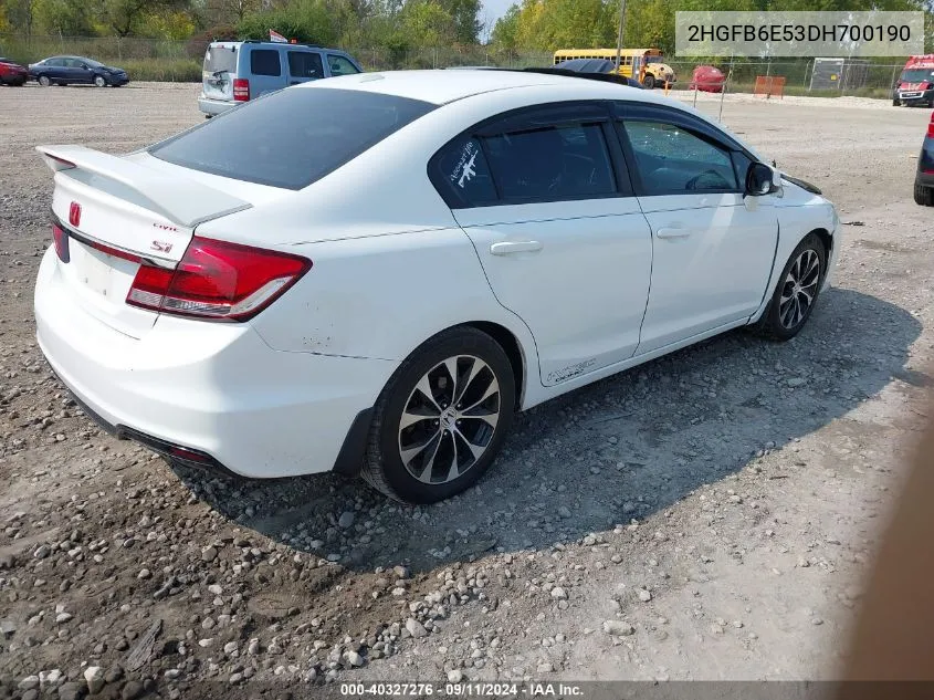 2HGFB6E53DH700190 2013 Honda Civic Si