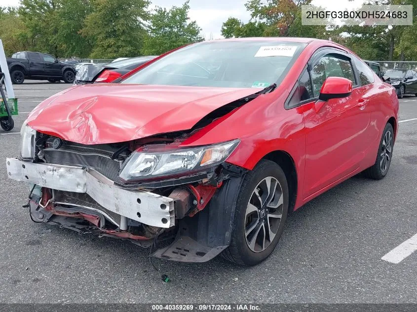 2013 Honda Civic Ex-L VIN: 2HGFG3B0XDH524683 Lot: 40359269