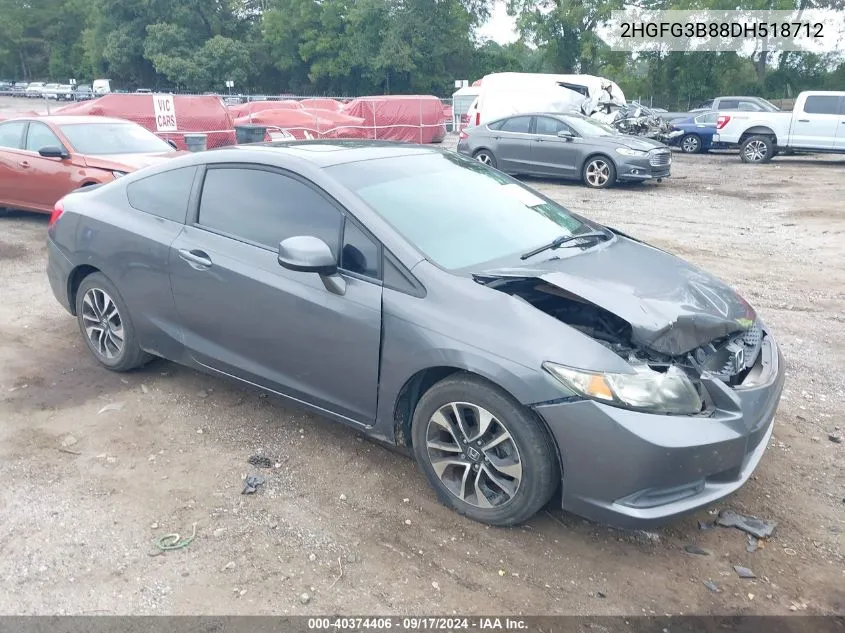 2013 Honda Civic Ex VIN: 2HGFG3B88DH518712 Lot: 40374406