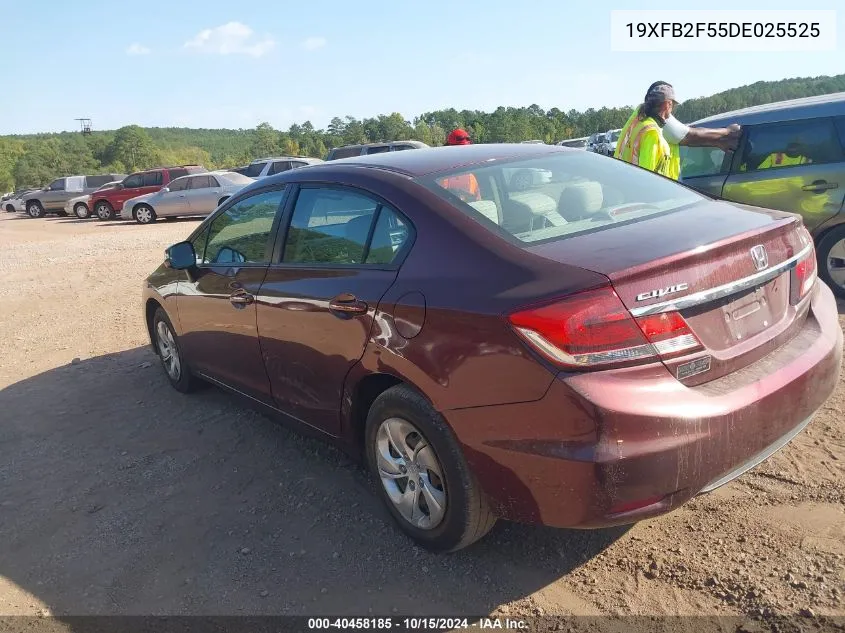 2013 Honda Civic Lx VIN: 19XFB2F55DE025525 Lot: 40458185