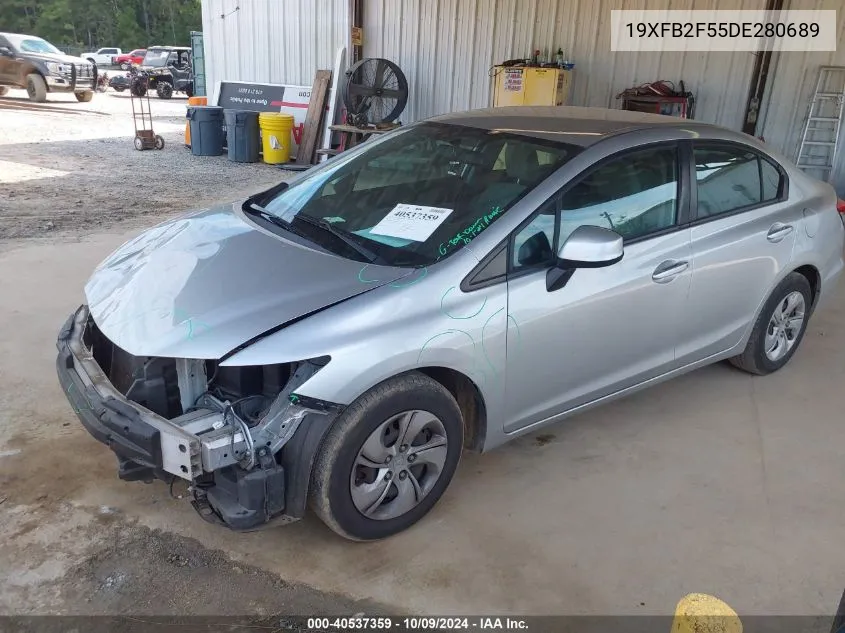 2013 Honda Civic Lx VIN: 19XFB2F55DE280689 Lot: 40537359