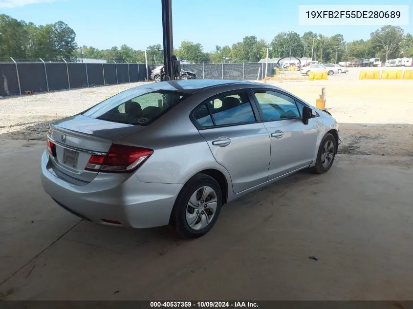 2013 Honda Civic Lx VIN: 19XFB2F55DE280689 Lot: 40537359