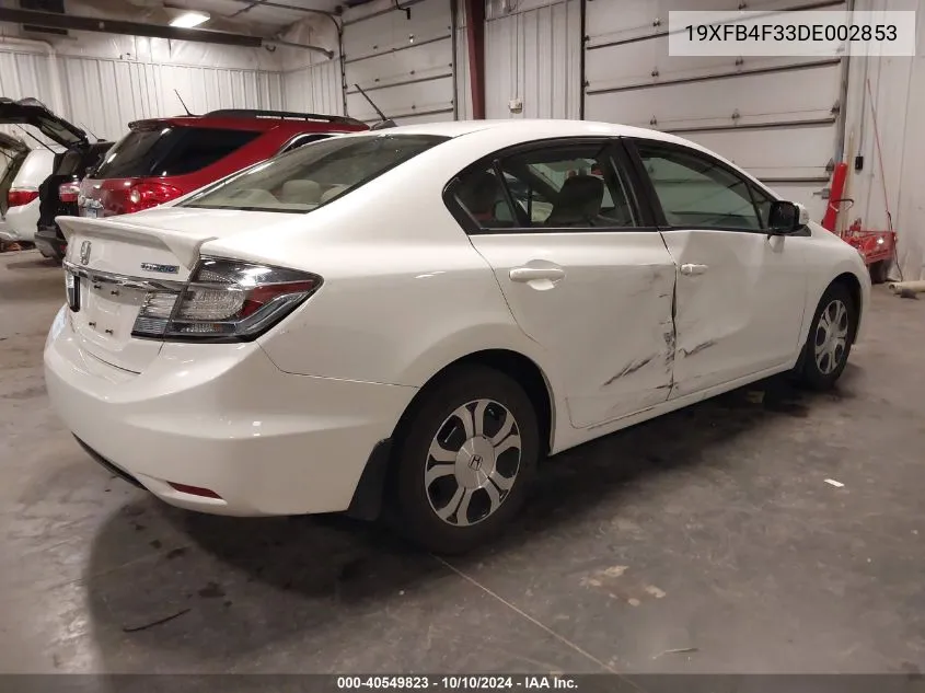 19XFB4F33DE002853 2013 Honda Civic Hybrid