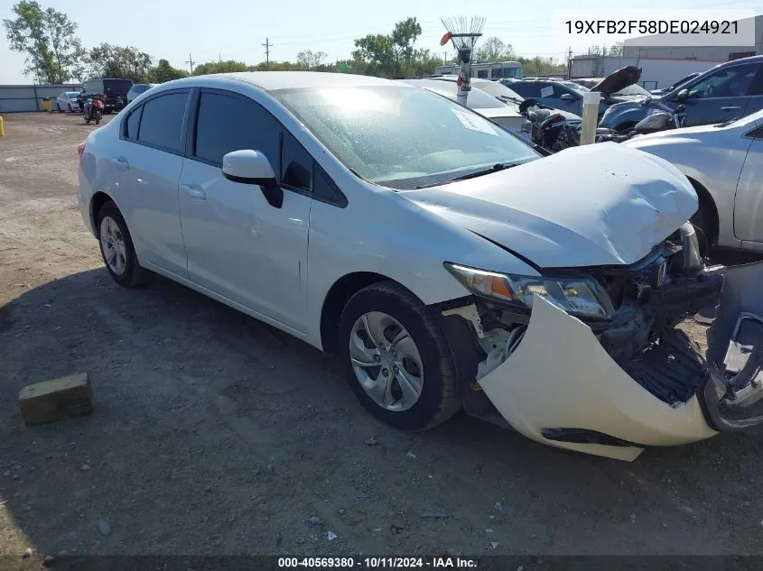 2013 Honda Civic Lx VIN: 19XFB2F58DE024921 Lot: 40569380