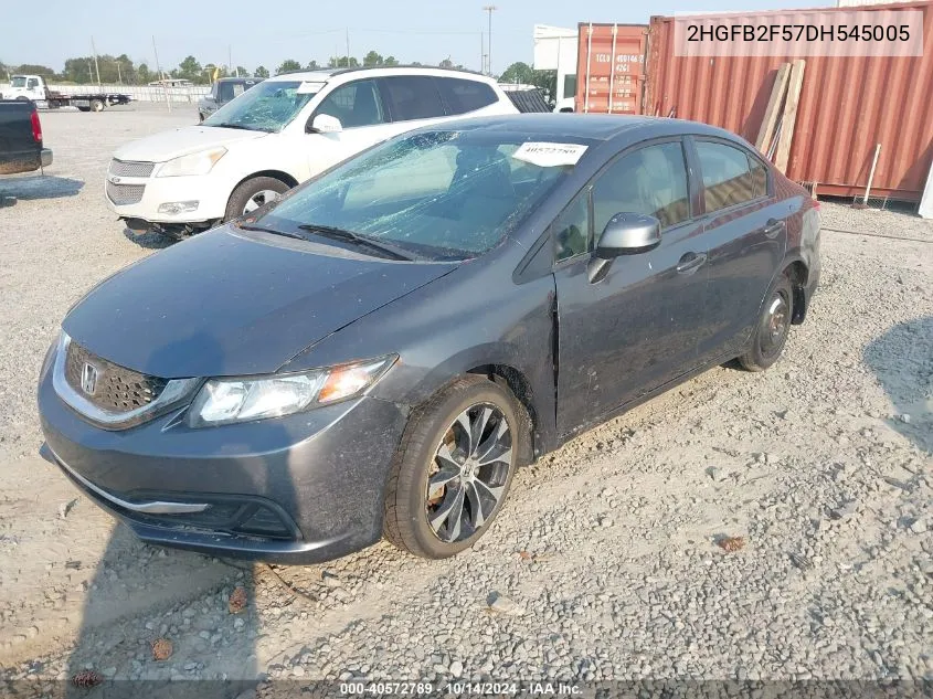 2013 Honda Civic Lx VIN: 2HGFB2F57DH545005 Lot: 40572789