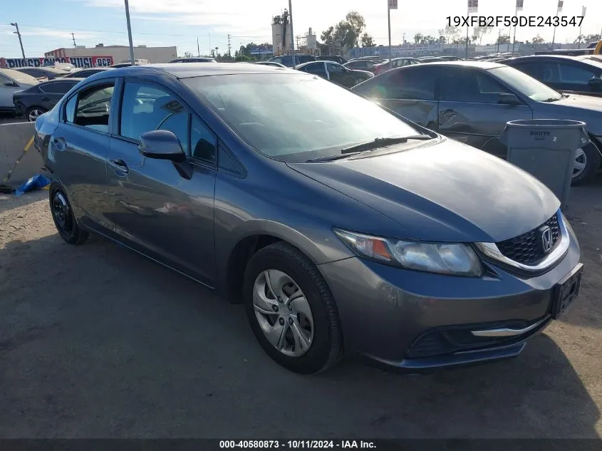 2013 Honda Civic Lx VIN: 19XFB2F59DE243547 Lot: 40580873