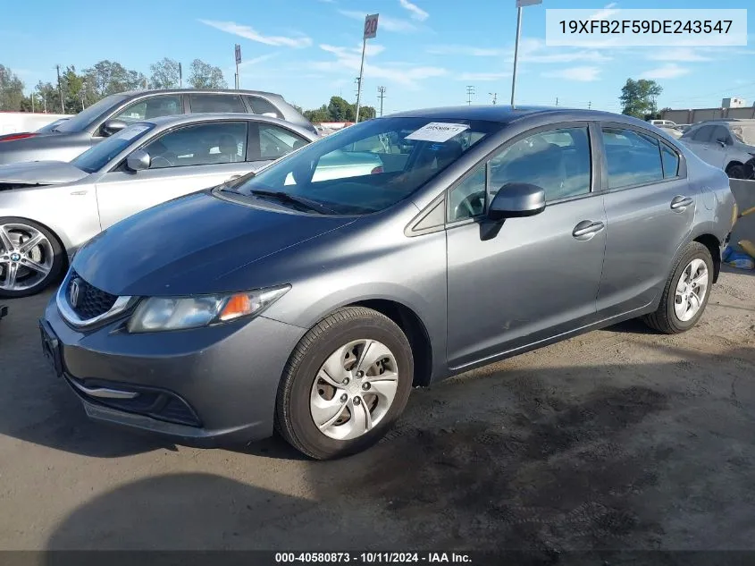 2013 Honda Civic Lx VIN: 19XFB2F59DE243547 Lot: 40580873