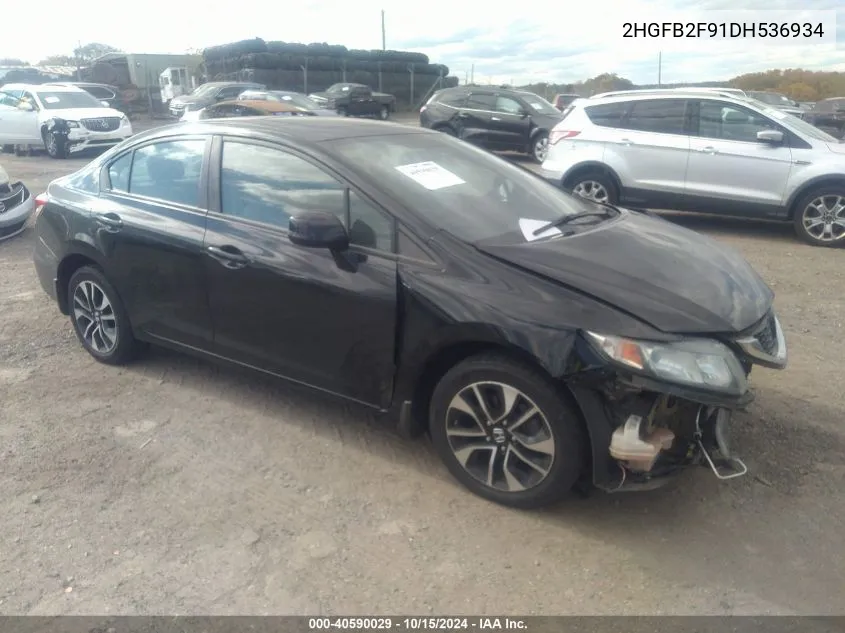 2013 Honda Civic Ex-L VIN: 2HGFB2F91DH536934 Lot: 40590029