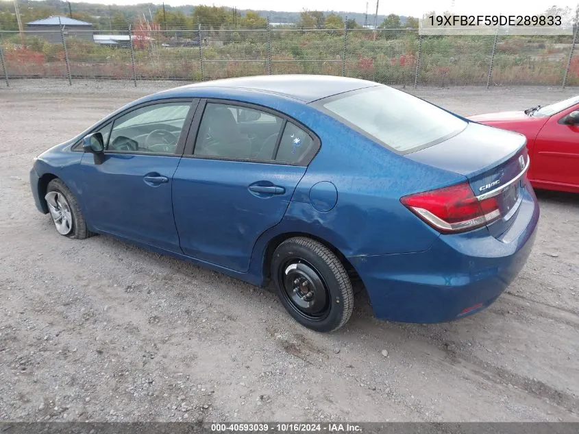 2013 Honda Civic Lx VIN: 19XFB2F59DE289833 Lot: 40593039