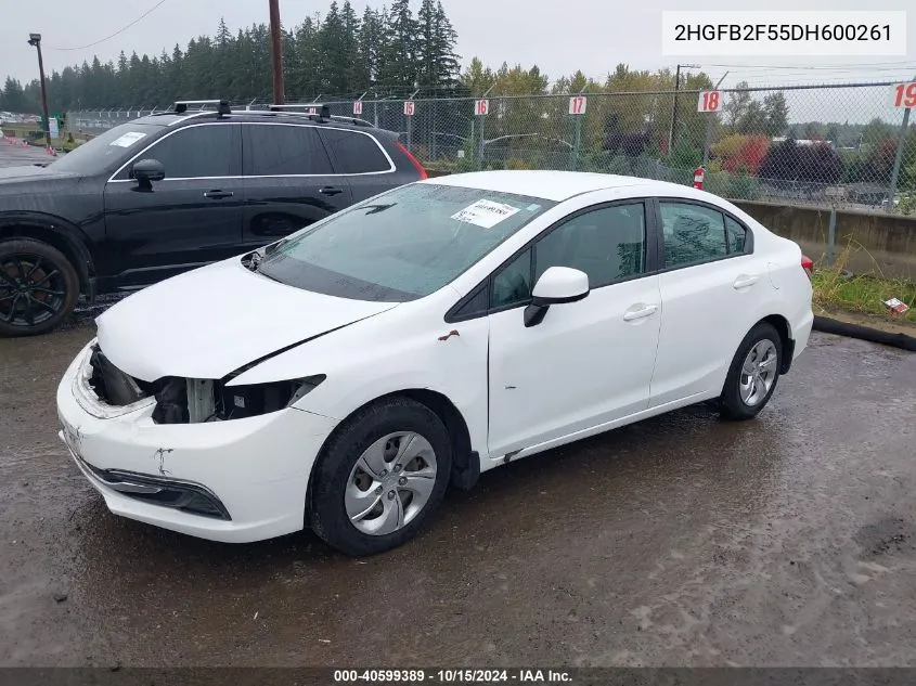 2HGFB2F55DH600261 2013 Honda Civic Lx