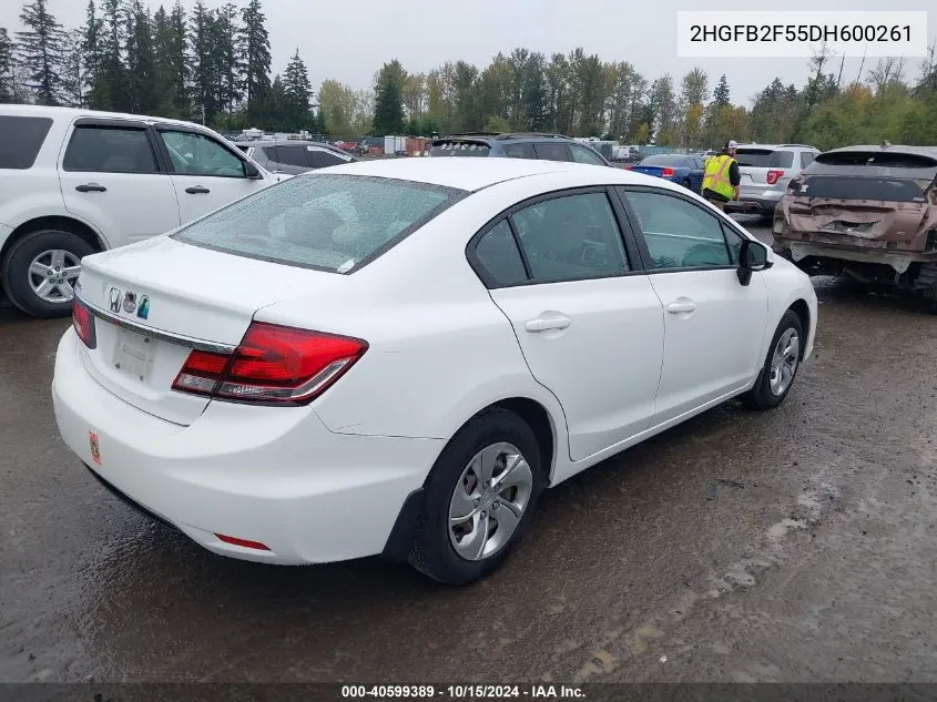 2HGFB2F55DH600261 2013 Honda Civic Lx