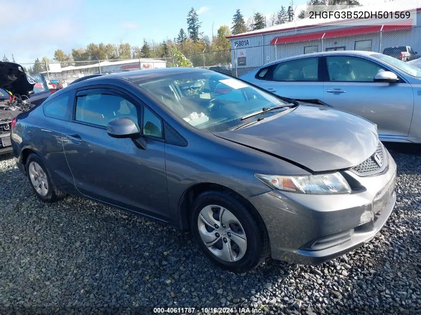 2013 Honda Civic Lx VIN: 2HGFG3B52DH501569 Lot: 40611787