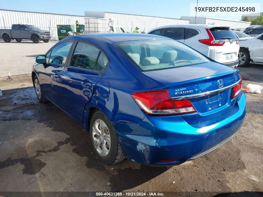 2013 Honda Civic Lx VIN: 19XFB2F5XDE245498 Lot: 40631269