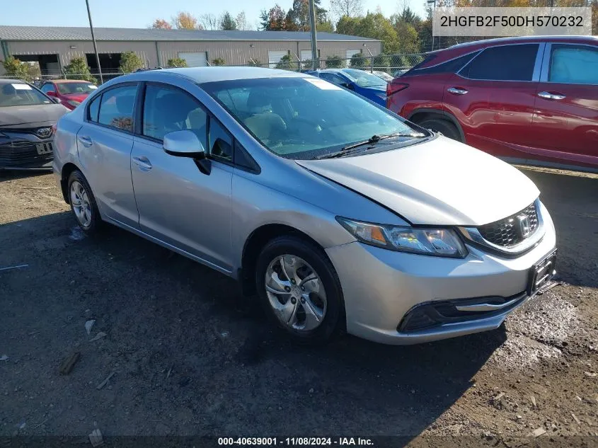 2013 Honda Civic Lx VIN: 2HGFB2F50DH570232 Lot: 40639001