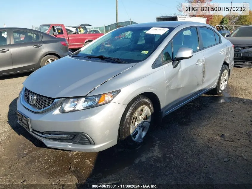 2013 Honda Civic Lx VIN: 2HGFB2F50DH570232 Lot: 40639001