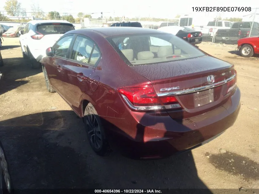 2013 Honda Civic Ex VIN: 19XFB2F89DE076908 Lot: 40654396