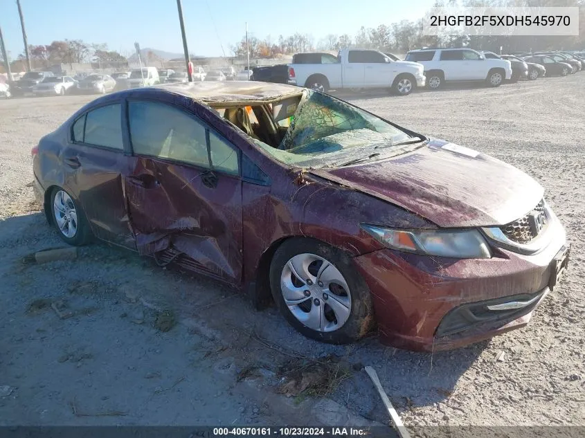 2013 Honda Civic Lx VIN: 2HGFB2F5XDH545970 Lot: 40670161