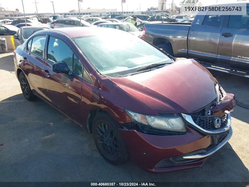 2013 Honda Civic Lx VIN: 19XFB2F58DE256743 Lot: 40680357