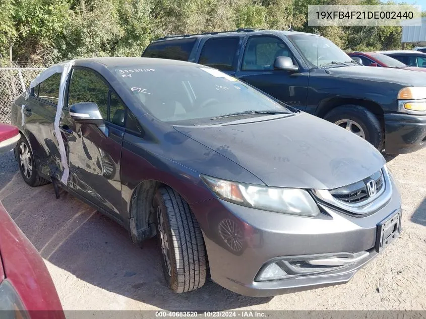 2013 Honda Civic Hybrid VIN: 19XFB4F21DE002440 Lot: 40683520