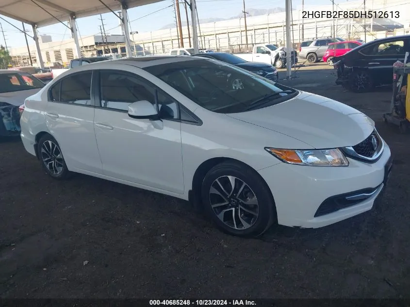 2013 Honda Civic Ex VIN: 2HGFB2F85DH512613 Lot: 40685248