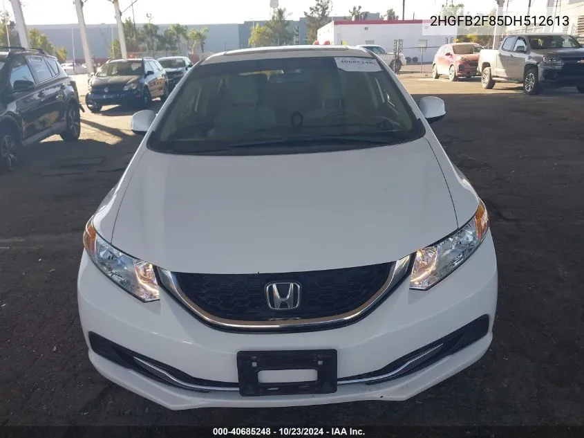 2013 Honda Civic Ex VIN: 2HGFB2F85DH512613 Lot: 40685248