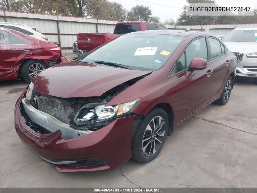 2013 Honda Civic Ex VIN: 2HGFB2F89DH527647 Lot: 40694783