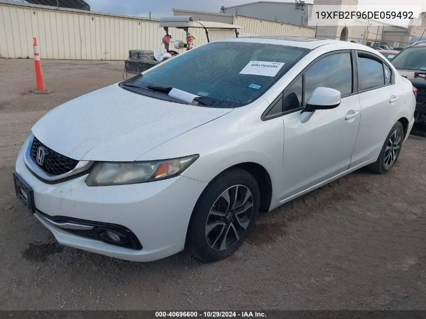 2013 Honda Civic Ex-L VIN: 19XFB2F96DE059492 Lot: 40696600