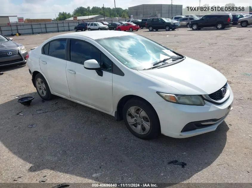 2013 Honda Civic Lx VIN: 19XFB2F51DE058358 Lot: 40696840